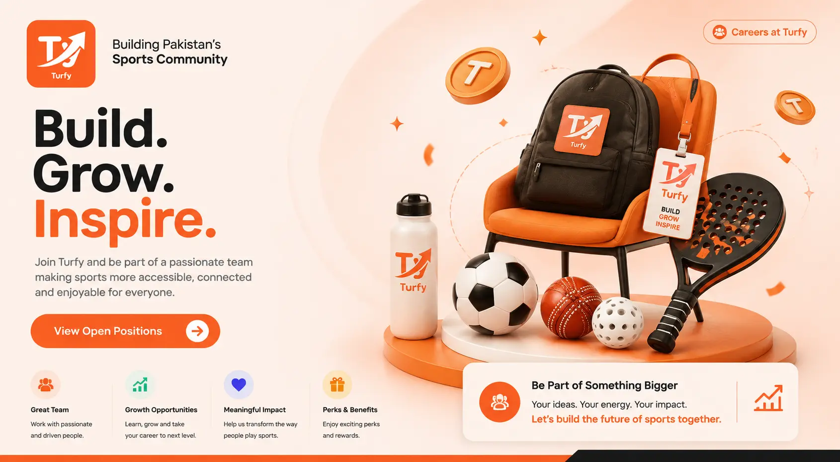 Turfy careers. Join the team building sports discovery and booking across Pakistan
