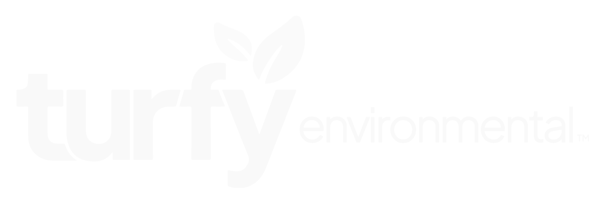 White turfy environmental logo